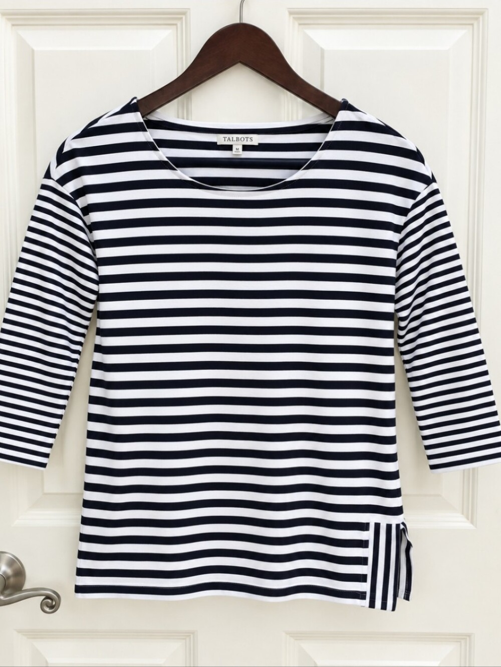 Talbots Blue Striped Nautical Cotton Top Sz Petite